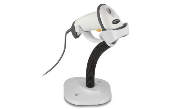 1424251_4 - Mediatech Delock 90565 1D Barcode Scanner hellgrau, mit Anschlusskabel und Halterung