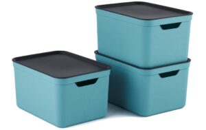 Rotho 3er-Set Dekoboxen blau A4 JIVE Himmelblau
