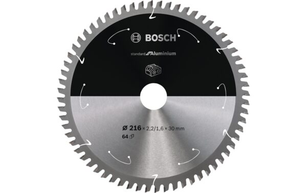 1424947 - Mediatech Bosch Professional Kreissägeblatt für Akku Standard for Alu, 216x2,2/1,6x30, 64Z