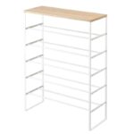 Yamazaki 6-stufiges Schuhregal TOWER 66 x 25 x 87 cm, Metall/Holz, weiss