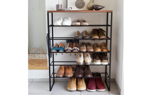 1427306_1 - Mediatech Yamazaki 6-stufiges Schuhregal TOWER 66 x 25 x 87 cm, Metall/Holz, schwarz