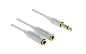 Delock Audio 3.5mm 3Pin Klinkenstecker 25cm zu 2x Klinkenbuchse 3.5mm 3 Pin, weiss