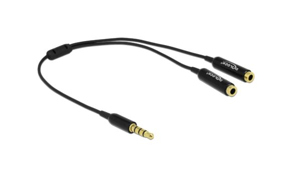 1430497 - Mediatech Delock Audio 3.5mm 4Pin Klinkenstecker 25cm zu 2x Klinkenbuchse 3.5mm 4 Pin, schwarz kaufen Schweiz | Mediatech.ch