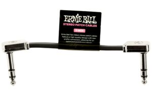 Ernie Ball 6407 Patchkabel Stereo Stereo, flach, gew./gew., schwarz, 7.5 cm