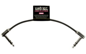 Ernie Ball 6408 Patchkabel Stereo Stereo, flach, gew./gew., schwarz, 15 cm