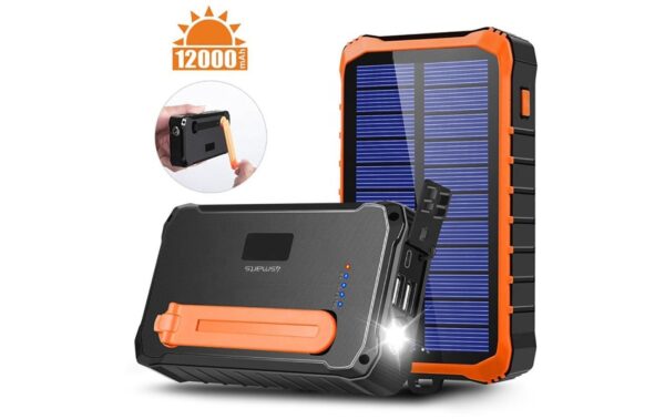 4smarts Solar-Powerbank Prepper 12000mAh, Solarpanel oder Handkurbel