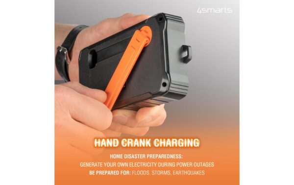 4smarts Solar-Powerbank Prepper 12000mAh, Solarpanel oder Handkurbel
