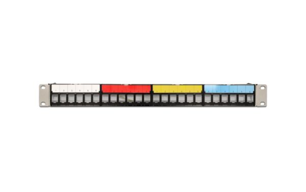 Delock 19 Keystone Patchpanel 24 Port 1 HE Staub/Kabel/Beschriftungsfeld, schwarz