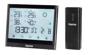 Hama Wetterstation Full Touch Keine Farbe, 5 Symbole, bis 3 Aussensensore