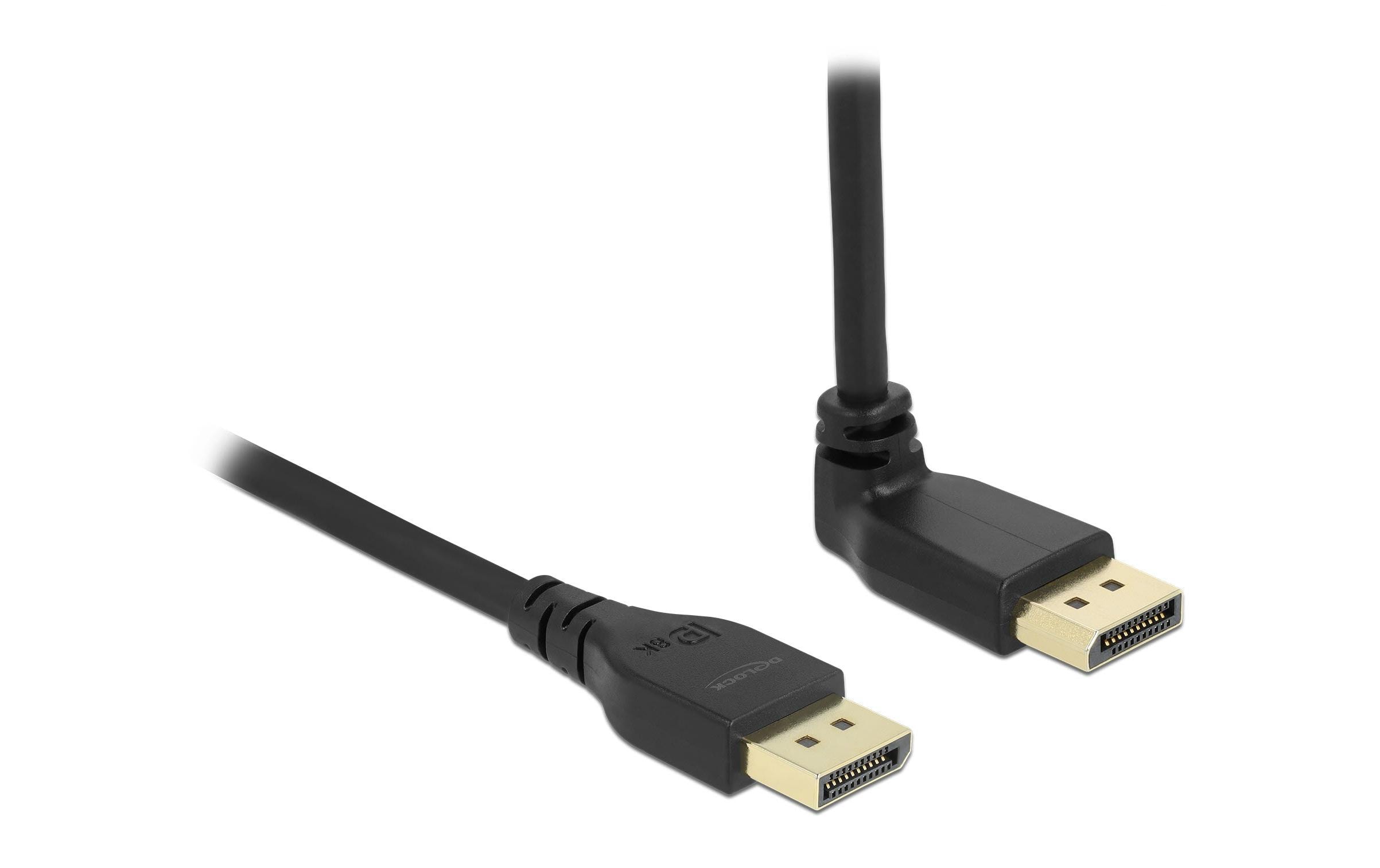 Delock DisplayPort-DisplayPort Kabel, 2m Stecker/Stecker, oben gewinkelt, 8K60Hz kaufen Schweiz | Mediatech.ch