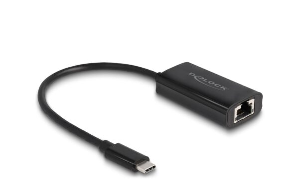 Delock USB Typ-C Adapter zu Gigabit LAN mit Power Delivery 100 W, 5Gbps, schwarz kaufen Schweiz | Mediatech.ch
