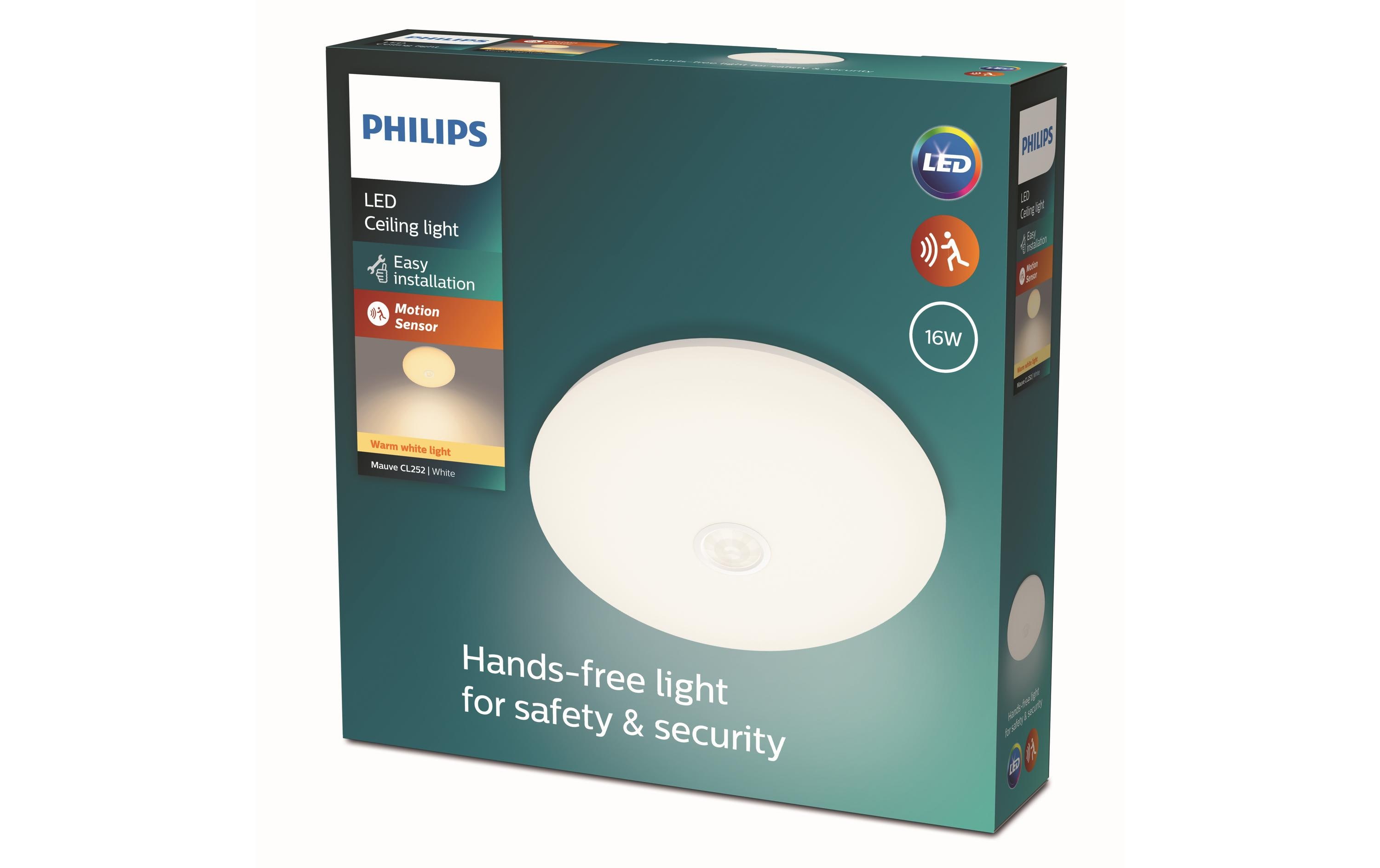 1449726_2 - Mediatech Philips Deckenleuchte Mauve Bewegungsmelder, 1700lm, 2700K,weiss