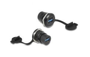 Delock USB 3.2 Gen 1 Typ-A Einbaubuchse mit Staubschutzkappe