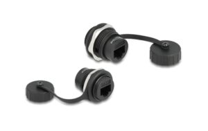 1450511 - Mediatech Delock RJ45 Cat.6 Einbaubuchse IP67 staub- & wasserdicht, Verschlusskappe