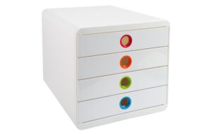 Exacompta Schubladenbox Pop-Box BlackOffice A4+ weiss, 347 x 278 x 267 mm, 1 Stk