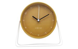 NexTime Wecker Berlin Table, Gelb Metall, 14x13x7 cm, exkl. Batterie AA