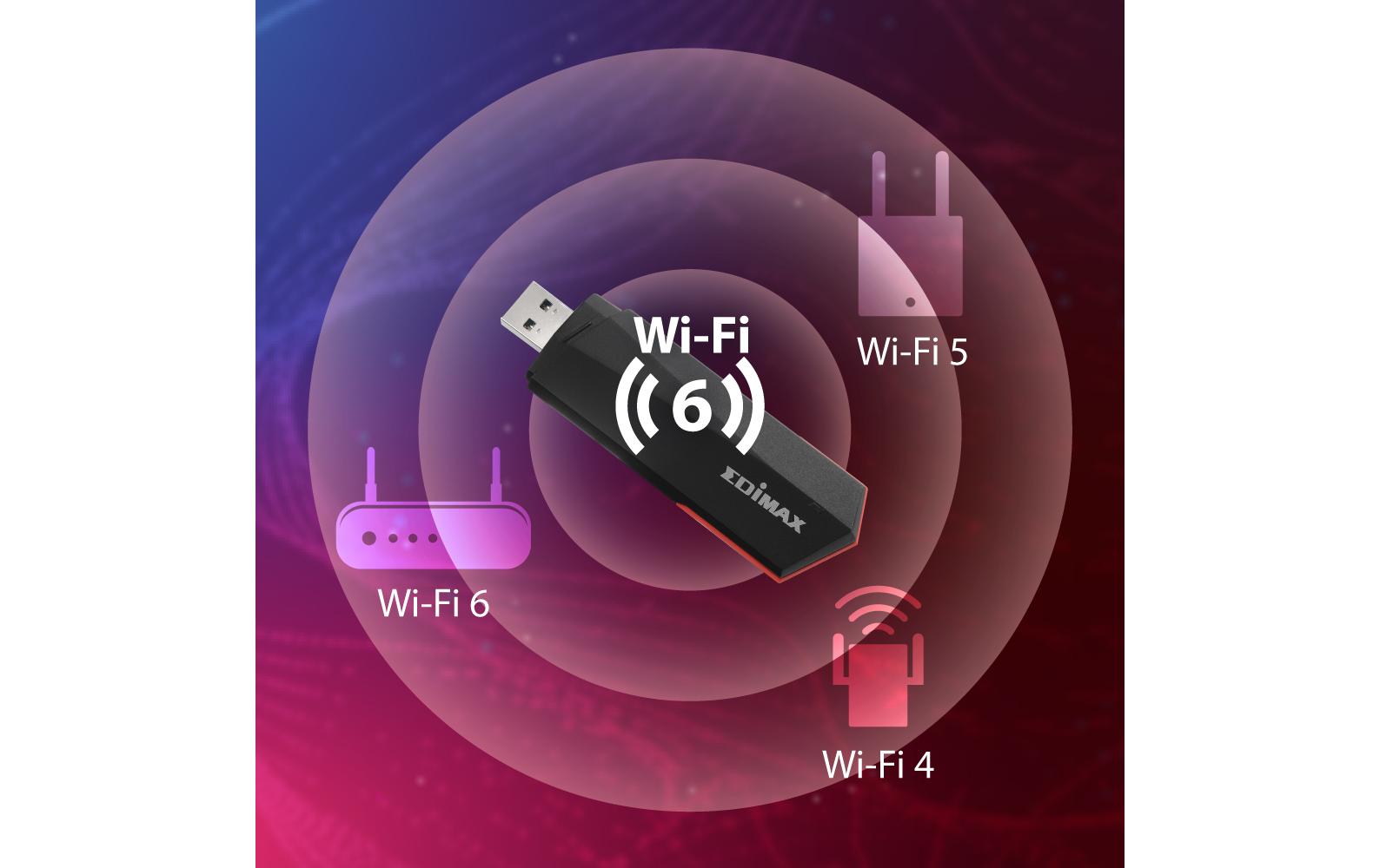 1452628_7 - Mediatech Edimax EW-7822UMX:AX1800 WiFi-6 USB-Adapter 1800Mbps AX WLAN, USB3.0