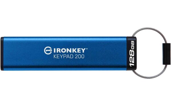 Kingston IronKey Keypad 200, 128GB USB3.2(Typ-A),256bit-AES,FIPS 140-3,Level 3