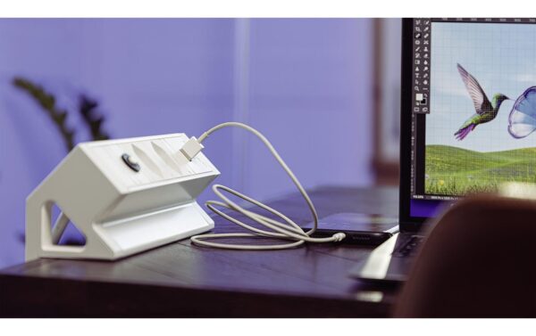 Steffen ALU DESK 2xT13, USB-A+C weiss, 1.5m Kabel