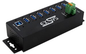 exSys EX-1187HMVS-2, 7x USB 3.0, Metall, Din-Rail, mit Überspannungsschutz,
