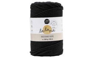 lalana Wolle Macrame rope black 3mm, 330 g, ca. 90 m