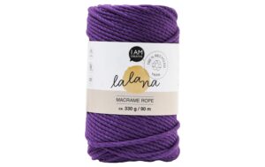 lalana Wolle Macrame rope mauve 3mm, 330 g, ca. 90 m