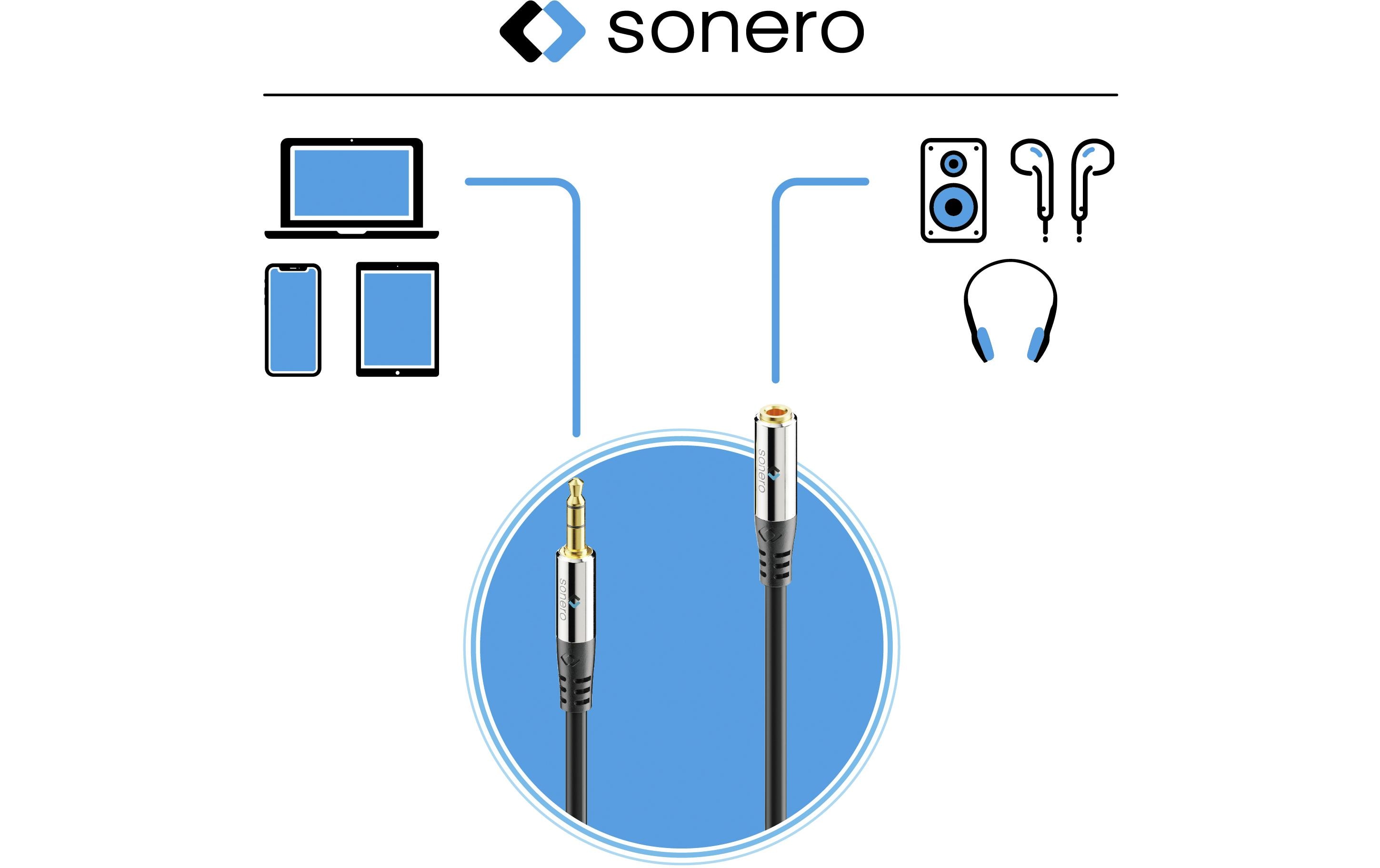 1464600_2 - Mediatech Sonero 3.5mm Audio Klinken-Verlängerung 15.00m, Stecker <-> Buchse
