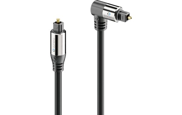Sonero Optisches Toslink Audio Kabel 2.00m, Stecker <-> 90° Stecker, 6mm DM