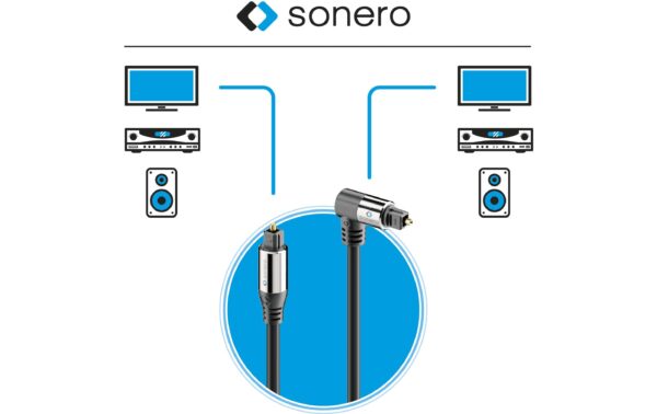 1464627_2 - Mediatech Sonero Optisches Toslink Audio Kabel 15.00m, Stecker <-> 90° Stecker, 6mm DM