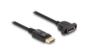 Delock DisplayPort 1.4 Kabel 8K 30Hz Stecker zu Buchse, 1m, schwarz