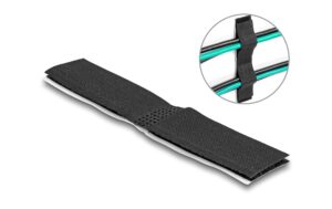 Delock Klett-Kabelhalter L:110 x B:20mm selbstklebend, 10 Stück, schwarz