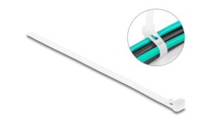 Delock Kabelbinder L:200 x B:7.2mm weiss wiederverwendbar, 100 Stück kaufen Schweiz | Mediatech.ch