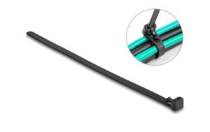 Delock Kabelbinder L:300 x B:7.6mm schwarz wiederverwendbar, hitzebeständig, 100 Stück kaufen Schweiz | Mediatech.ch