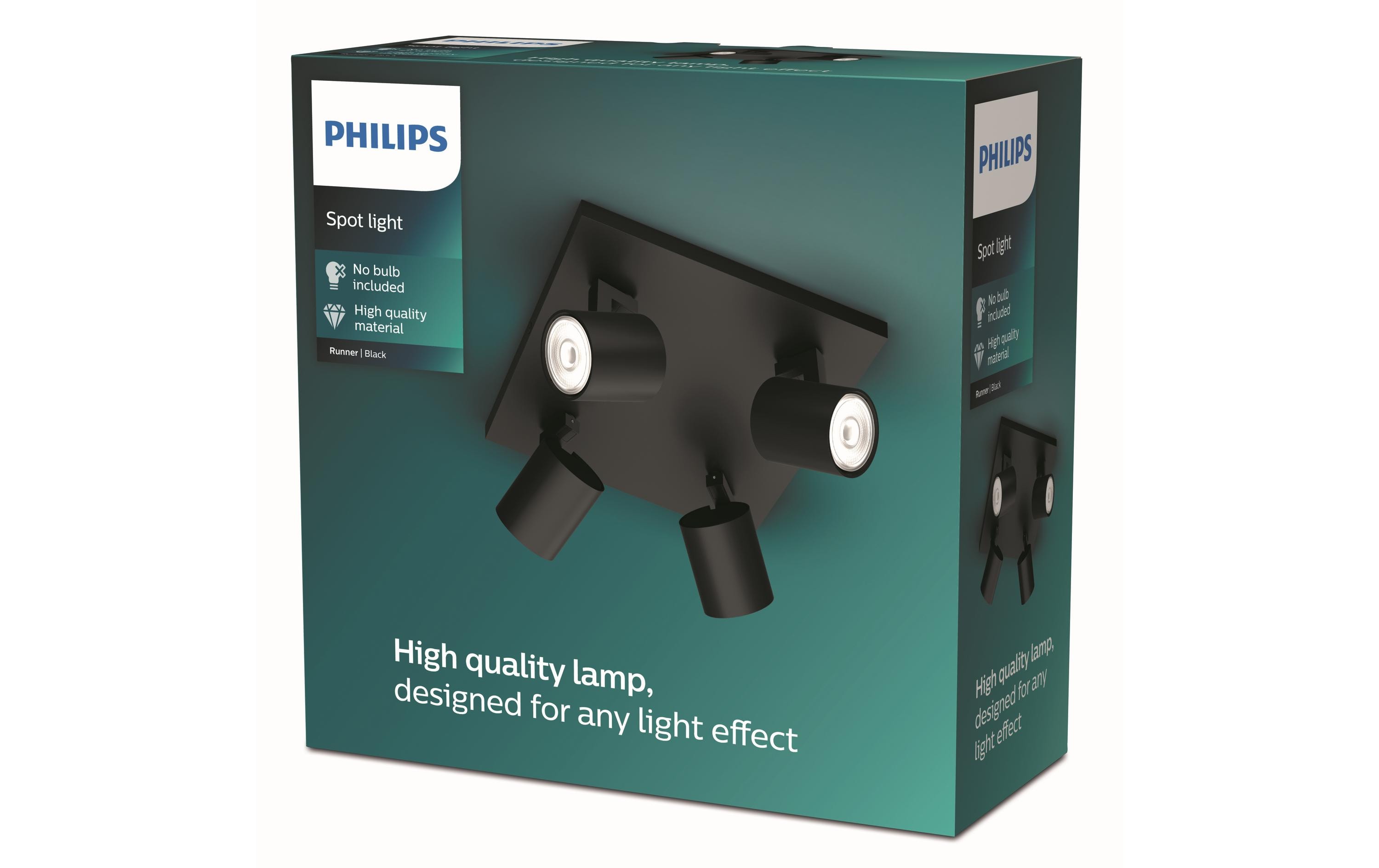 1467137_1 - Mediatech Philips RUNNER plate/spiral, black, 4x20W, 230V
