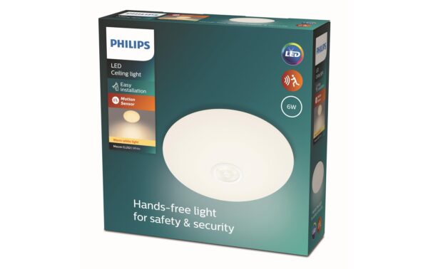 Philips Deckenleuchte Mauve Bewegungsmelder, 600lm, 2700K,weiss