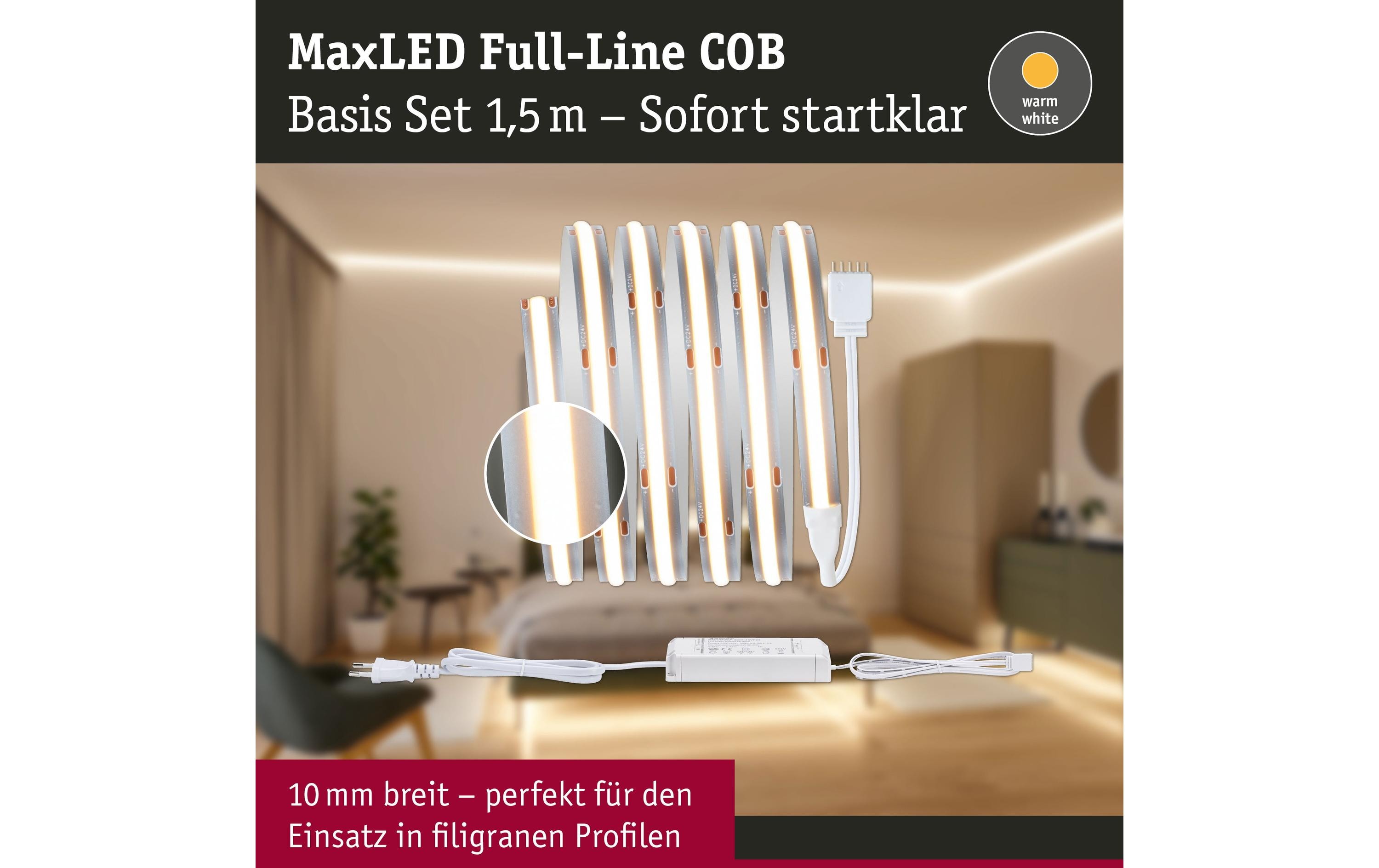 1473782_2 - Mediatech Paulmann MaxLED 500 Basis Set COB 1.5m warmweiss, 2700K, 10W 230,24V, silber