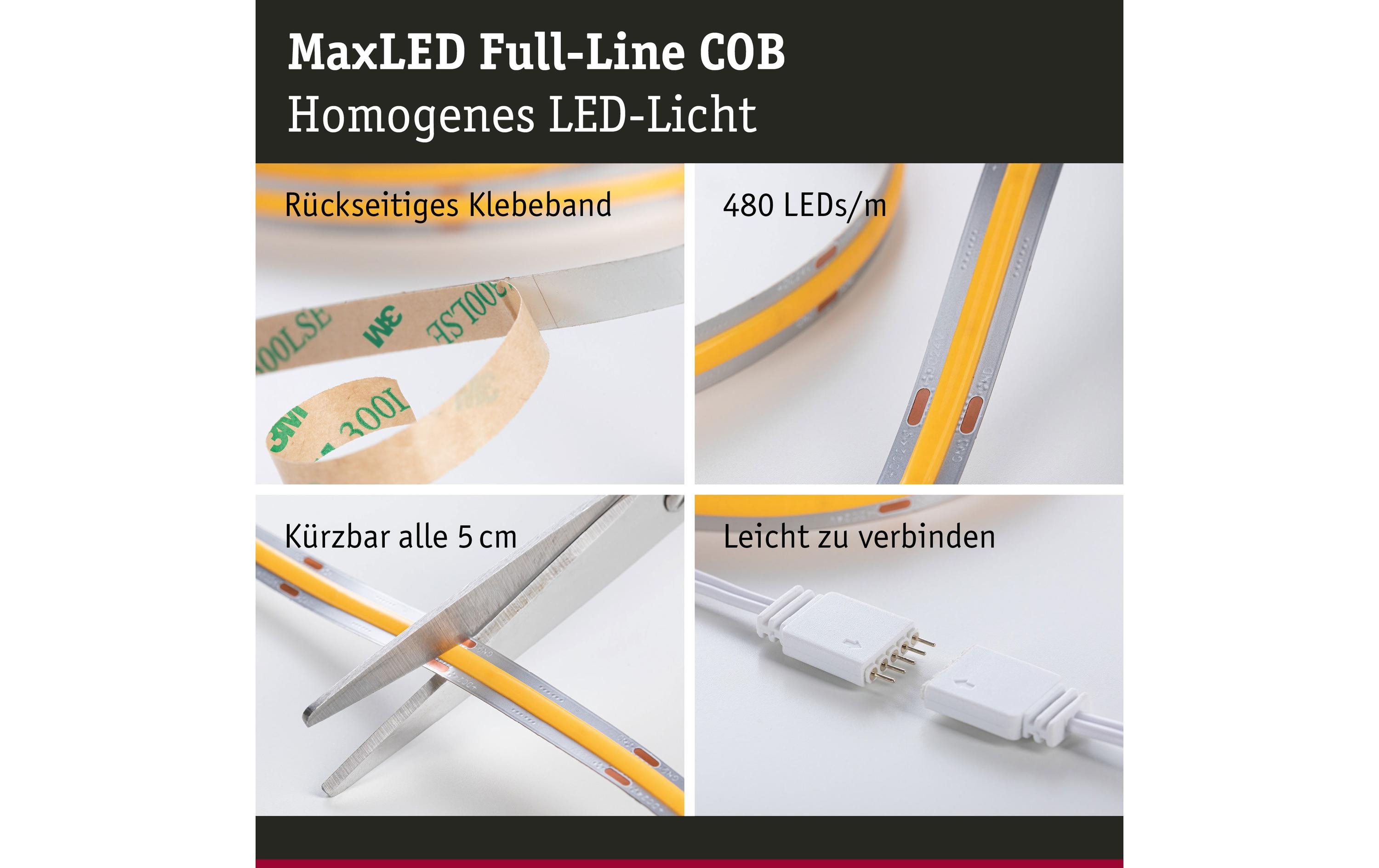 1473782_3 - Mediatech Paulmann MaxLED 500 Basis Set COB 1.5m warmweiss, 2700K, 10W 230,24V, silber
