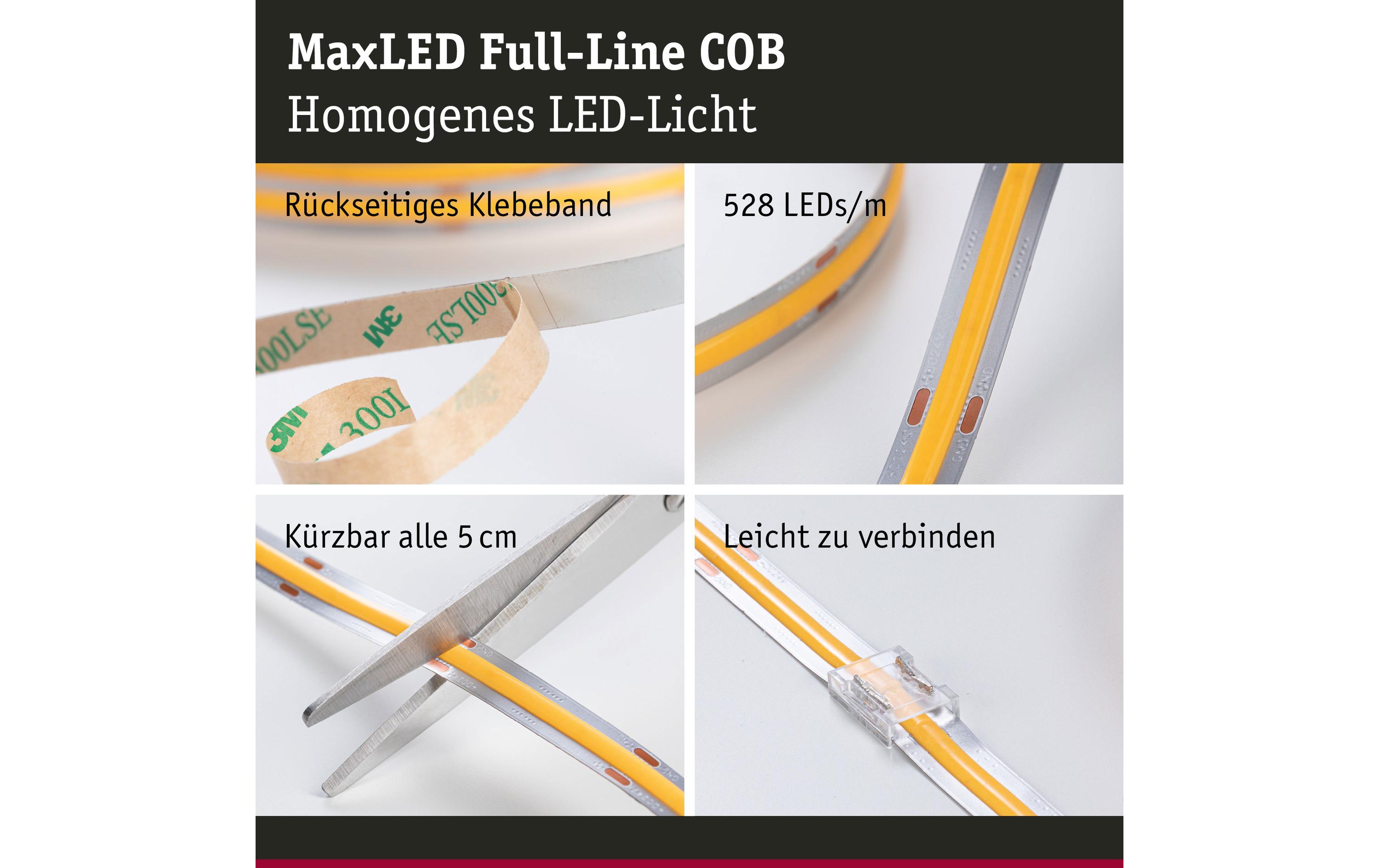 1473787_3 - Mediatech Paulmann MaxLED 1000 Stripe 2,5m COB warmweiss, 2700K, 30W 230,24V, silber
