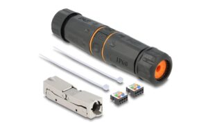 Delock Kabelverbinder LSA zu LSA Cat.6A IP68, wasserfest, schwarz