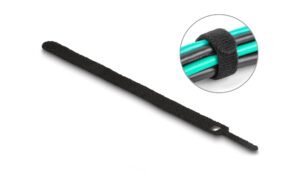 Delock Klett-Kabelbinder L:200 x B:12mm schwarz, 10 Stück