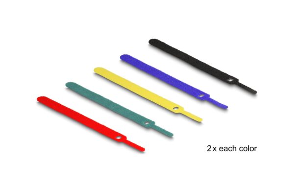 1475600_2 - Mediatech Delock Klett-Kabelbinder L:150 x B:12mm farbig, 10 Stück