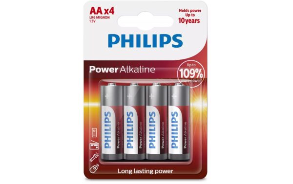 1476071 - Mediatech Philips Batterie Power Alkaline AA 1.5 V, LR6 Alkaline, 4 Stück kaufen Schweiz | Mediatech.ch