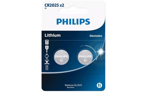 Philips Knopfzelle Lithium CR2025 2 Stück kaufen Schweiz | Mediatech.ch