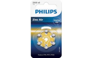 Philips Hörgerätbatterie ZA10 90 mAh, 1.4 V, Hörhilfe/Zink-Luft, 6 Stück