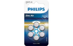 Philips Hörgerätbatterie ZA675 630 mAh, 1.4 V, Hörhilfe/Zink-Luft, 6 Stück