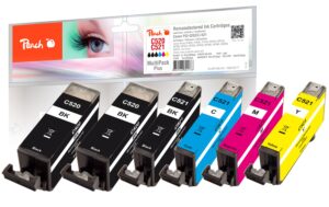 Peach Canon PGI-520/CLI-521,Multi-Plus 2x19, 4x9 ml,2x360, 550, 575, 515 S.