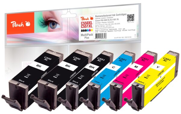 1476258 - Mediatech Peach Canon PGI-550XL/CLI-551XL,Multi-Plus 2x22 4x11 ml,2x515,875, 775, 770 S.