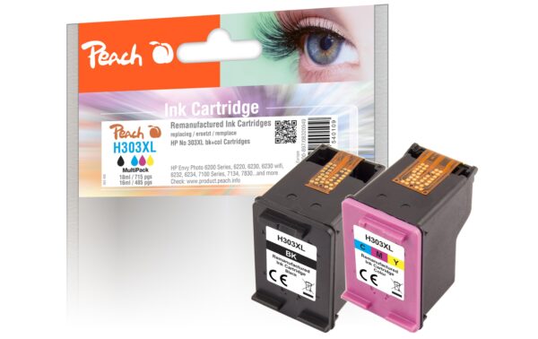 1476279 - Mediatech Peach HP No. 303XL, Multi-Pack 1x18, 1x16 ml,1x715, 1x485 Seiten