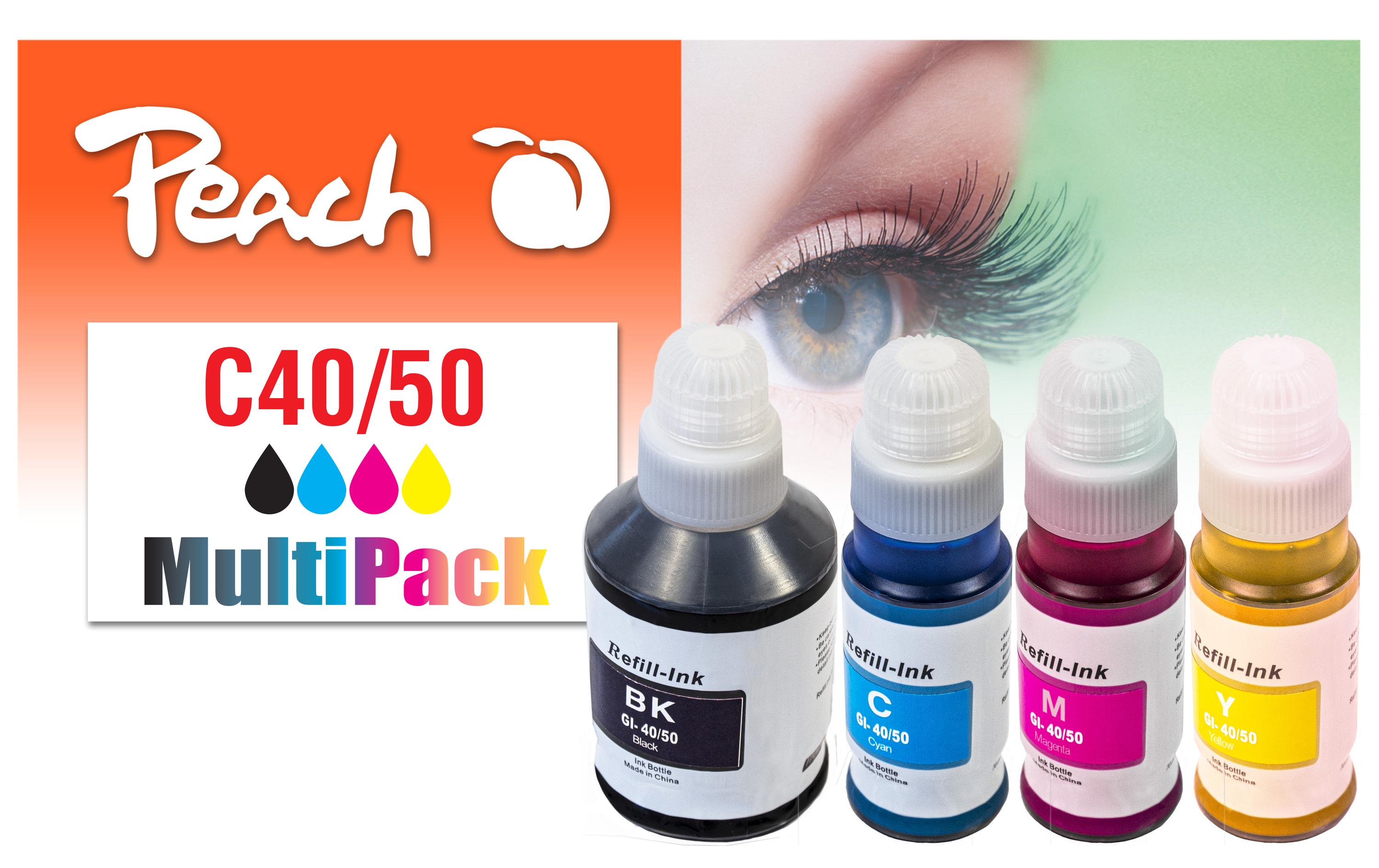 Peach Canon CISS GI-40/50, Multi-Pack 1x170, 3x70 ml,1x6000, 3x7000 S.