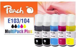 Peach Epson CISS 103/104,MP+ 5x70 ml,2x4500, 3x7500 Seiten